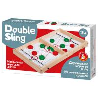 ДК.Настольная игра Double Sling (Дабл Слинг) (красные, зеленые фишки) (дерево)